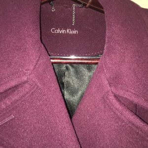 Calvin Klein Pea Coat.  Wine colored.